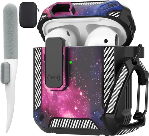 Vista 22 de Maxjoy Funda para AirPods Pro 3 2025, MagSafe compatible con bloqueo automático, funda protectora a prueba de golpes con soporte para teléfono