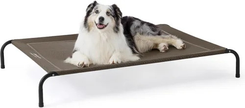 Vista 10 de Bedsure Camas elevadas para perros al aire libre para perros pequeños, cama portátil elevada para mascotas con hamaca para mascotas con patas Gris