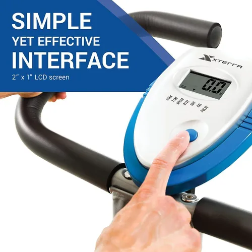 Vista 4 de XTERRA Bicicleta estática plegable para fitness, capacidad de peso de 225 libras