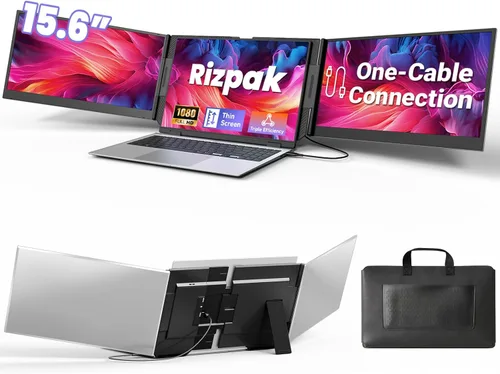 Vista 10 de Extensor de pantalla para portátil de 16", monitor portátil IPS Negro