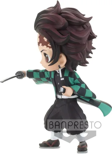 Vista 3 de BanPresto - Estatua de Demon Slayer Q Posket Tanjiro Kamado III versión A, color negro