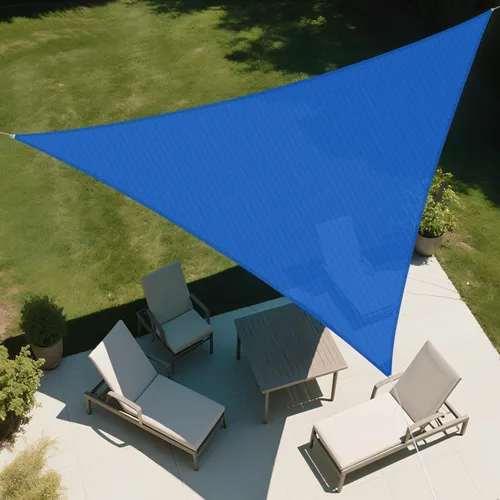Vista 45 de SunnyRoyal Toldo parasol triangular de 8 x 8 x 8 pies con bloqueo UV, para patio, jardín, piscina (turquesa)