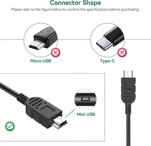 Vista 6 de Adaptador de 5 V + mini cable USB de repuesto para escáner FOXWELL NT301 NT201 NT510 NT604 NT624 NT630 OBD2 escáner de diagnóstico herramienta