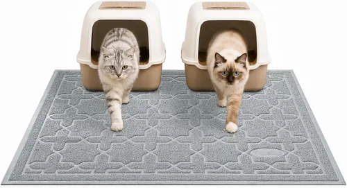 Vista 12 de Yimobra Tapete de arena para gatos, 24"x20" tapete con malla de bloqueo de arena, tapete suave para arena para gatos tapete atrapa arena, fácil