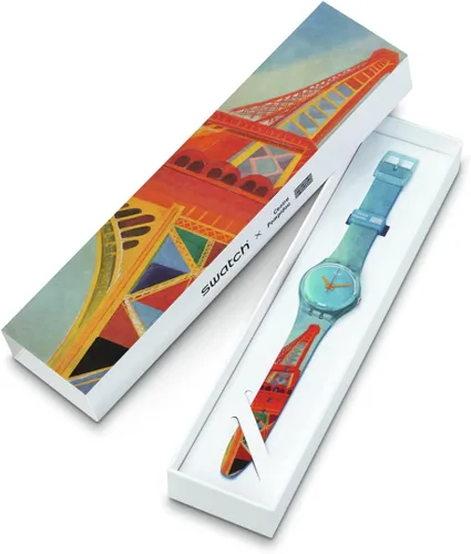 Vista 4 de Swatch Correa de silicona de cuarzo estándar para hombre azul 16 relojes casuales modelo GZ357