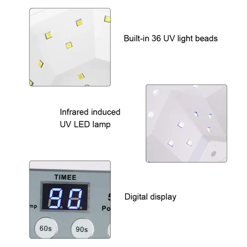 Vista 5 de Aspiradora 3 en 1 para secadora de uñas, dispositivo de curado para manicura + ventilador de extracción de polvo para diseño + luz LED, herramienta
