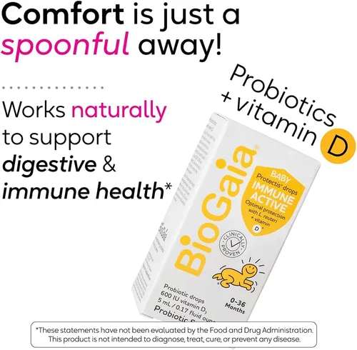Vista 2 de BioGaia Gotas probióticas inmunitarias activas para bebés + vitamina D Inmune y digestivo