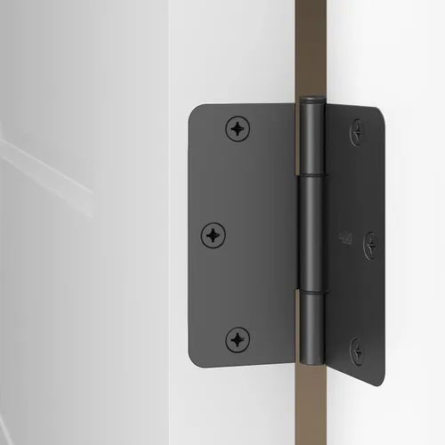 Vista 3 de National Hardware Bisagras de protección contra chirridos de 1/4 pulgadas, esquinas redondas, paquete de 3 en negro mate