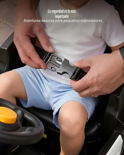 Vista 5 de Outfunny - Auto eléctrico de 12V para niños con control remoto, juguete con luz LED - Negro