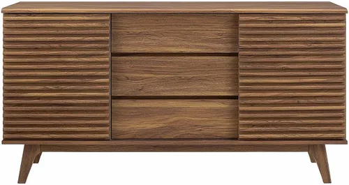 Vista 5 de Modway Render - Mueble moderno de mediados de siglo para mesa de bufé o TV de 160 cm, color nogal