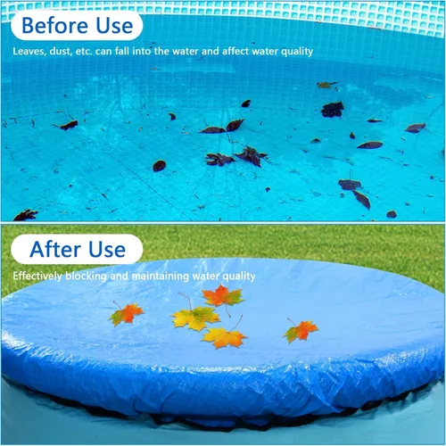 Vista 5 de DECOHS Cubierta solar para piscinas de 6 pies, cubierta solar para piscinas de marco redondo, cubierta de piscina para redonda inflable, protector