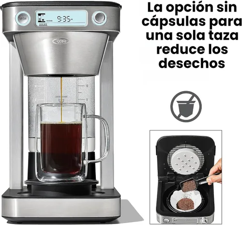 Vista 5 de Cafetera de café OXO Brew de 12 tazas con función de porción única sin cápsula, plateada