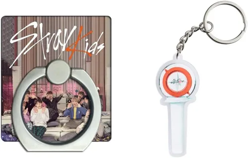 Vista 5 de WGEEEY Kpop Stray Kids - Juego de regalos para niños tarjeta fotográfica para niños calcomanías pulsera protector facial anillos collar colgante pin