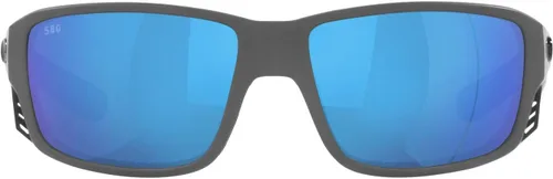 Vista 15 de Costa Man - Gafas de sol con montura negra mate, lentes de espejo azul, 2.36 pulgadas Espejo Negro/Cobre Plata 20.46 oz