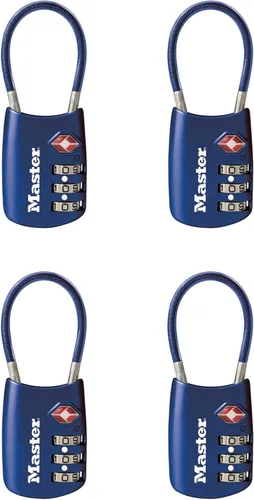 Vista 14 de Master Lock 4688D Candado para Equipaje con Combinación Personalizable Aprobado por TSA, 1 Unidad, Plateado Colores surtidos