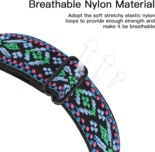 Vista 2 de YONWORTH - Banda elástica ajustable para reloj compatible con Fitbit Charge 2. Correa de nailon elástica, suave para muñecas. Pulsera deportiva