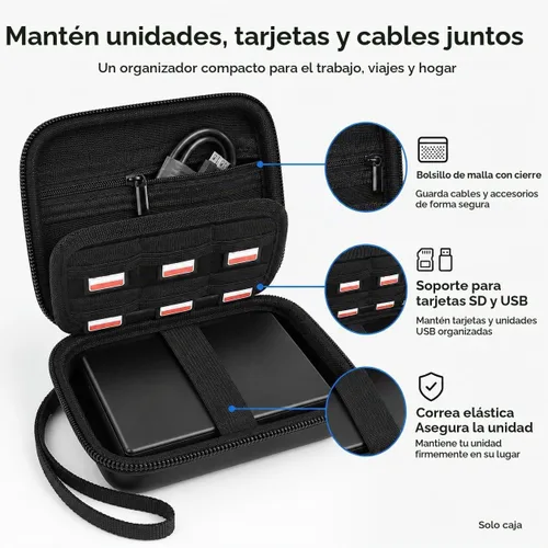 Vista 3 de GWCASE Funda de disco duro externo para Seagate, para WD, para Toshiba HDD