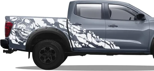 Vista 7 de Calcomanías gráficas de pesadilla lateral compatibles con Nissan Navara Np300 (negro)