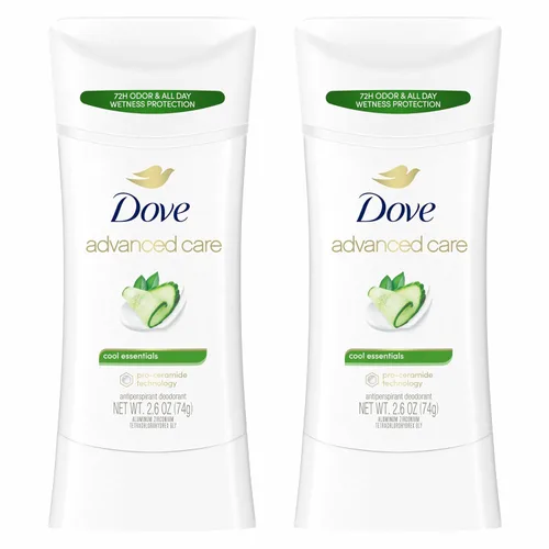 Vista 22 de Dove Advanced Care Anti Deo Stick Cool Essentials Pack de 12 para ayudar a la reparación de la barrera cutánea después del afeitado, control