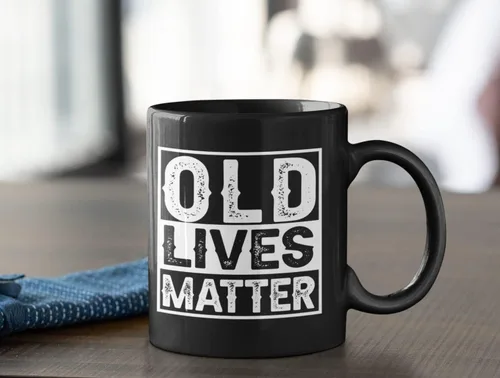 Vista 7 de Old Lives Matter - Taza de café de 11 onzas, regalo para hombres mayores, regalo para personas mayores, regalo divertido para abuelos mayores, Día