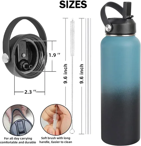 Vista 8 de Tapa de popote para botella de agua de boca ancha Hydroflask, tapa de pajilla, mango flexible, apto para Hydro Flask de 12, 16, 18, 20, 32, 40, 64