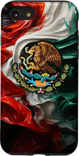 Vista 18 de Funda para iPhone 17 con diseño de bandera mexicana ahumada del orgullo de México del Cinco de Mayo