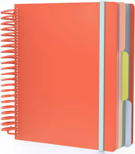 Vista 18 de EUSOAR - Cuaderno en espiral de papel gráfico, tamaño A4 de 9.25" x 11.7", gran cuaderno de 3 asignaturas, cuaderno de diario de tapa dura