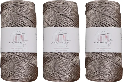 Vista 75 de Makromecity, Cordón de macramé de poliéster de 2 mm x 38 metros (125 yardas) 2 mm de polipropileno, cordón de macramé para crochet, bolsa