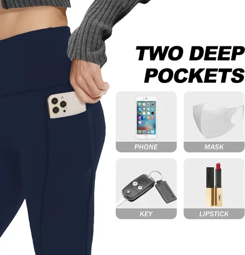 Vista 2 de CAMPSNAIL Paquete de 4 leggings de cintura alta para mujer, pantalones de yoga suaves con control de abdomen para entrenamiento, correr