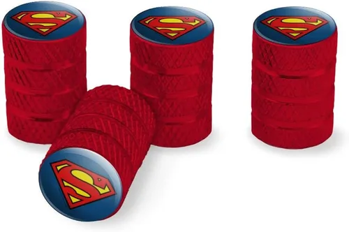 Vista 8 de Tapones de válvula de borde de neumático de aluminio con logotipo clásico del escudo de Superman