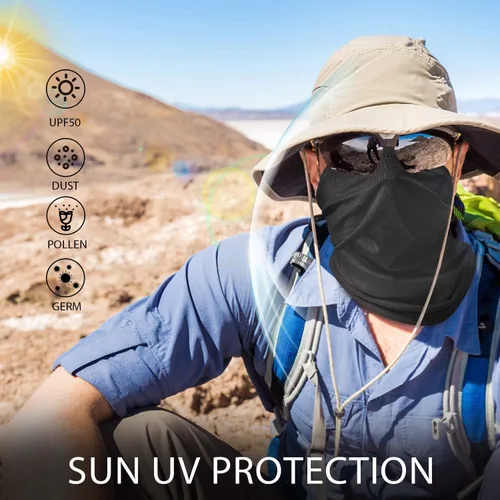 Vista 4 de Mascarilla, polaina de cuello de enfriamiento, pasamontañas para hombres, bufanda anti-polvo, para correr