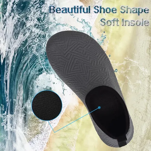 Vista 2 de YALOX - Zapatos de agua para deportes al aire libre, playa, natación, acuáticos, secado rápido, zapatos tipo calcetines, calzado descalzo para surf