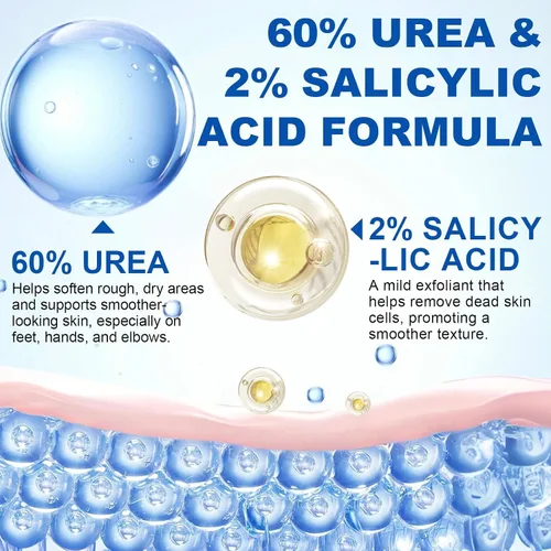 Vista 5 de Crack Feet - Barra de prevención de urea, 60 %, crema antigrietas para pies, crema hidratante para pies, crema suavizante y nutritiva, para talones