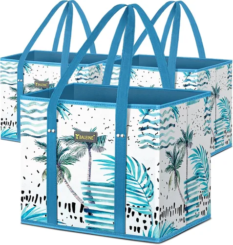 Vista 2 de BALEINE 3 bolsas reutilizables para comestibles + 2 bolsas de comestibles reutilizables aisladas