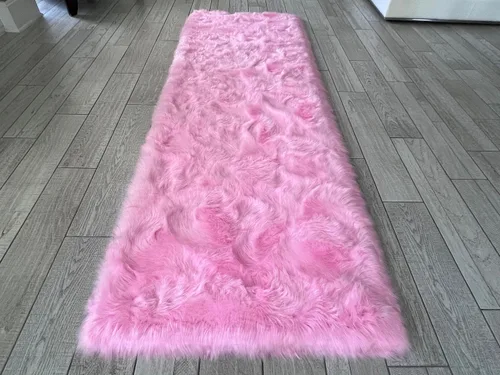 Vista 34 de LAMBZY Elegante y sofisticada alfombra rectangular de piel de oveja (beige, 2 x 3 pies)