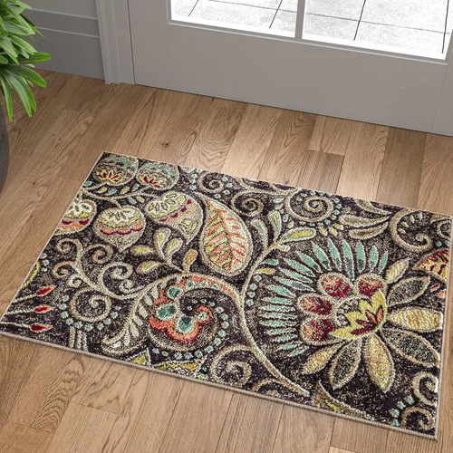 Vista 13 de Alfombras modernas de 5 x 7 para interiores, para sala de estar, comedor, dormitorio, cocina, entrada, alfombra contemporánea, marrón Marrón