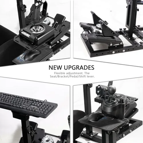 Vista 6 de Anman Comprehensively Racing Simulator Cockpit With Black Seat Fits for LogitechThrustmaster G923,G29,G27,G920,T150,T300,T300RS3-Piece Shift Lever