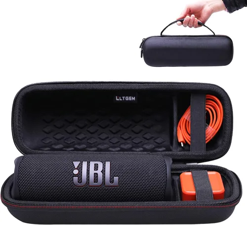 Vista 11 de LTGEM - Funda compatible con JBL Flip 7/5/6/Grip Altavoz Bluetooth portátil impermeable, bolsa de almacenamiento de viaje para oficina, color negro