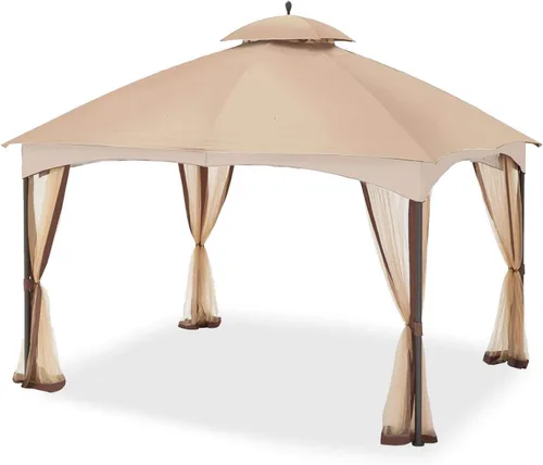 Vista 4 de Garden Winds Toldo de repuesto duradero 350 compatible con Massillon Biscayne de 10 x 12 pies modelo L-GZ933PST - Beige