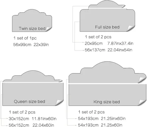 Vista 5 de Alwayspon Calcomanía de tamaño King para cabecero, mural de pared de vinilo extraíble autoadhesivo para dormitorio, papel de pared para despegar