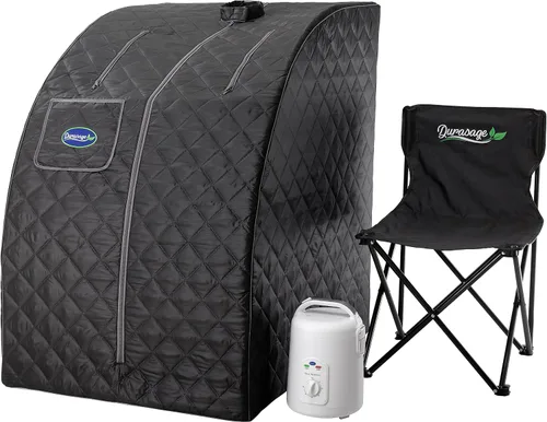 Vista 11 de Durasage - Sauna de vapor portátil para uso doméstico – Tienda de spa personal plegable para todo el cuerpo con generador de vapor de 800 W