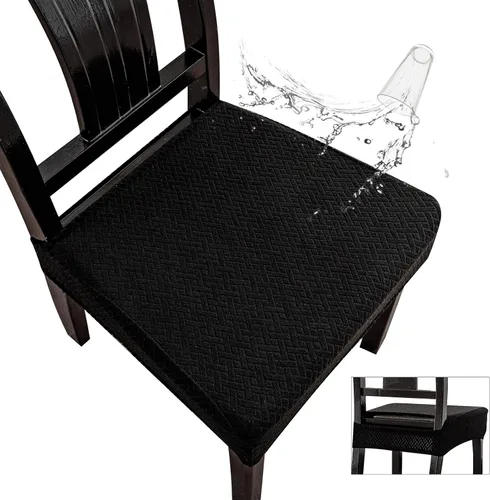 Vista 22 de Genina Fundas de asiento impermeables para sillas de comedor (2 unidades, con abertura trasera, beige)