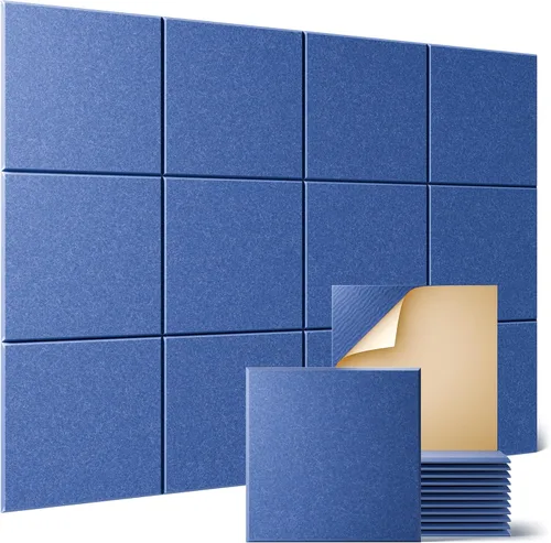 Vista 63 de Sonicism Paquete de 8 paneles acústicos de pared autoadhesivos, paneles de espuma a prueba de sonido de 12 x 12 x 0.4 pulgadas, paneles decorativos