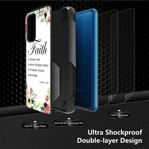Vista 2 de Funda para Samsung Galaxy A23 Galaxy A13 4G/5G, Galaxy A04, Galaxy A04S, Galaxy A32 5G, con 2 protectores de pantalla, funda protectora de doble