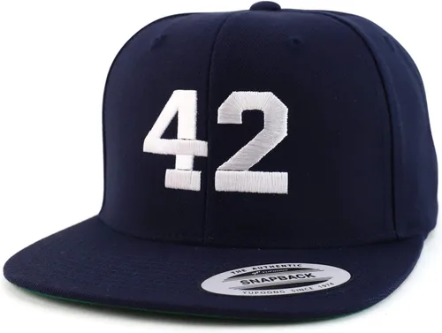 Vista 5 de Trendy Apparel Shop Gorra de béisbol bordada con pico plano bordado de hilo blanco número 42