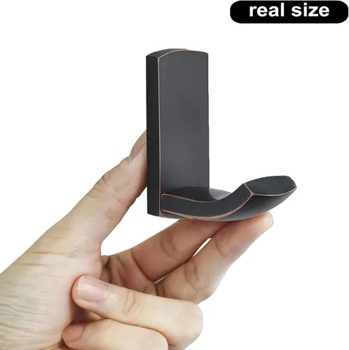 Vista 3 de WINCASE Ganchos de bronce para toallas de baño, paquete de 2 ganchos para ropa de baño, ganchos de latón macizo aceitado en la cocina montados
