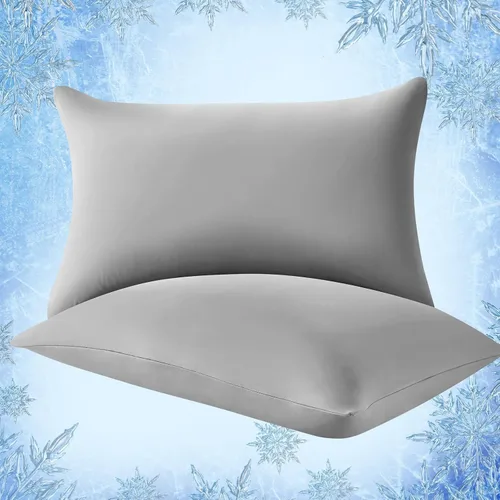 Vista 21 de Elegear Fundas de almohada refrescantes para personas que duermen con calor, fundas de almohada refrescantes japonesas Q-Max 0.5, en ambos lados