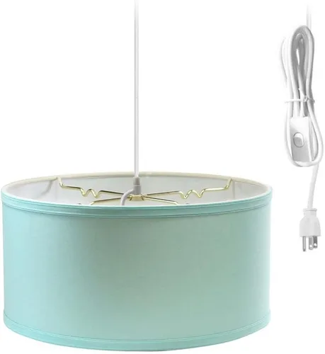 Vista 2 de HomeConcept Colgante enchufable de 2 luces de 14 pulgadas con isla azul paridise con difusor, cordón blanco