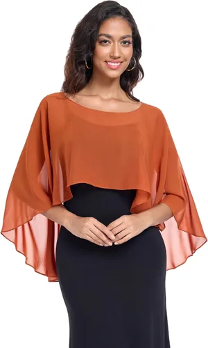 Vista 20 de Sheer Shawls and Wraps for Evening Dresses Chiffon Capes for Women Negro