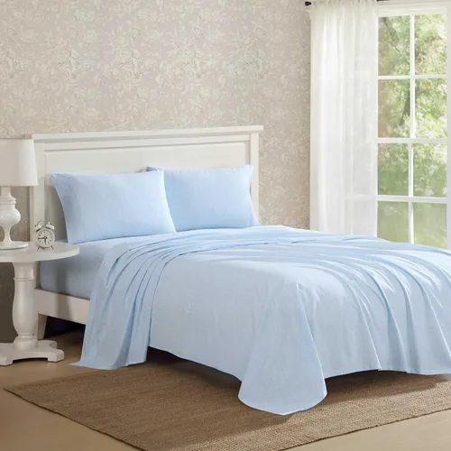 Vista 38 de Laura Ashley - Juego de sábanas individual, ropa de cama de percal de algodón fresca y suave con bolsillos profundos, ligera para comodidad durante